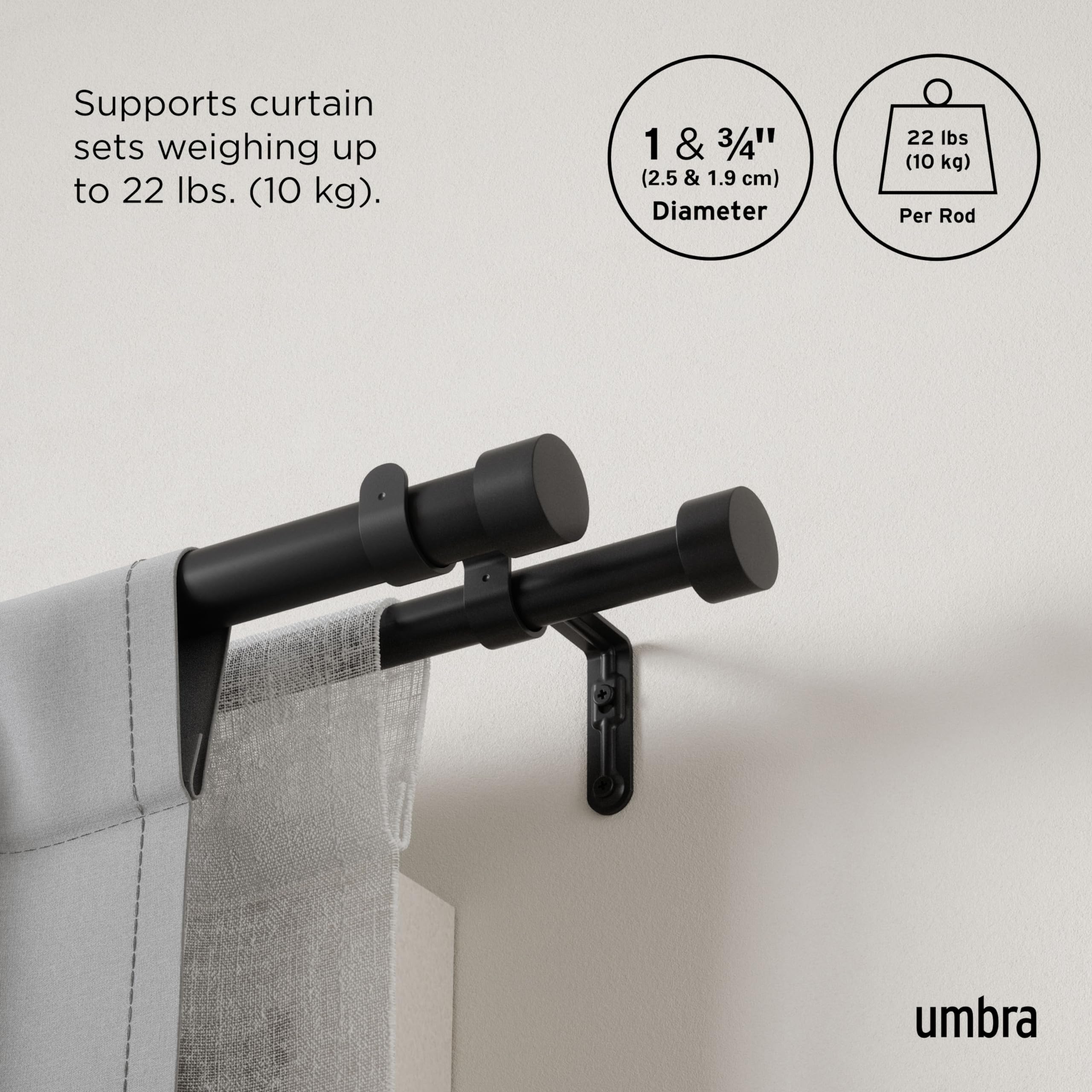 Umbra Cappa installed with sheer liner and decorative panel showing light control benefit