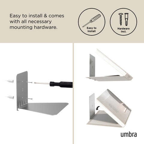 Umbra installed linear arrangement maximizing narrow wall storage benefit