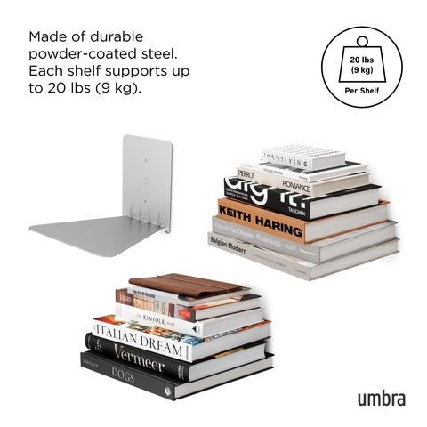 Umbra installed staggered arrangement creating dynamic wall display benefit