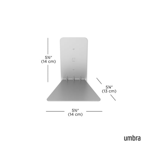 Umbra large shelf beside ruler showing size and weight capacity benefit