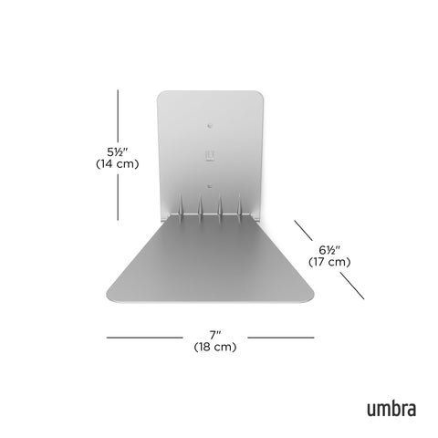 Umbra large shelf side profile showing sturdy metal construction benefit