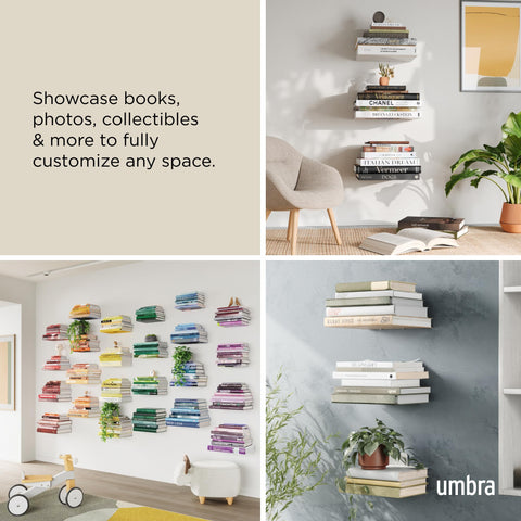 Umbra small shelf side profile demonstrating space-saving footprint benefit
