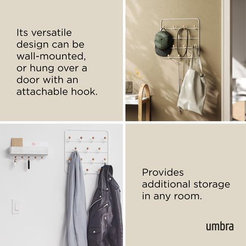 umbra Estique over-the-door hooks installed showing easy, no-drill setup benefit