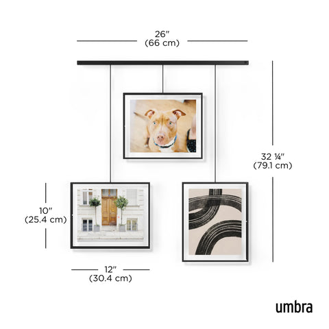 Umbra frame profile showing slim metal beam and space-saving benefit