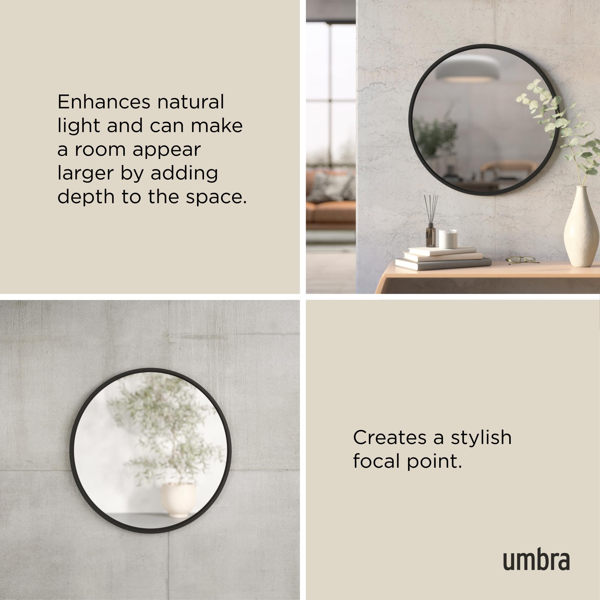 Umbra Hub back view with strong hanging wire for easy, secure installation