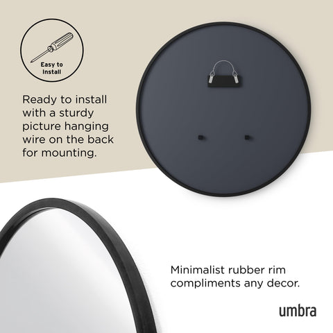 Umbra Hub next to sink showing 24-inch scale for bathroom and hallway sizing