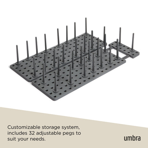 Umbra Peggy on a kitchen shelf in use offering neat, visible storage