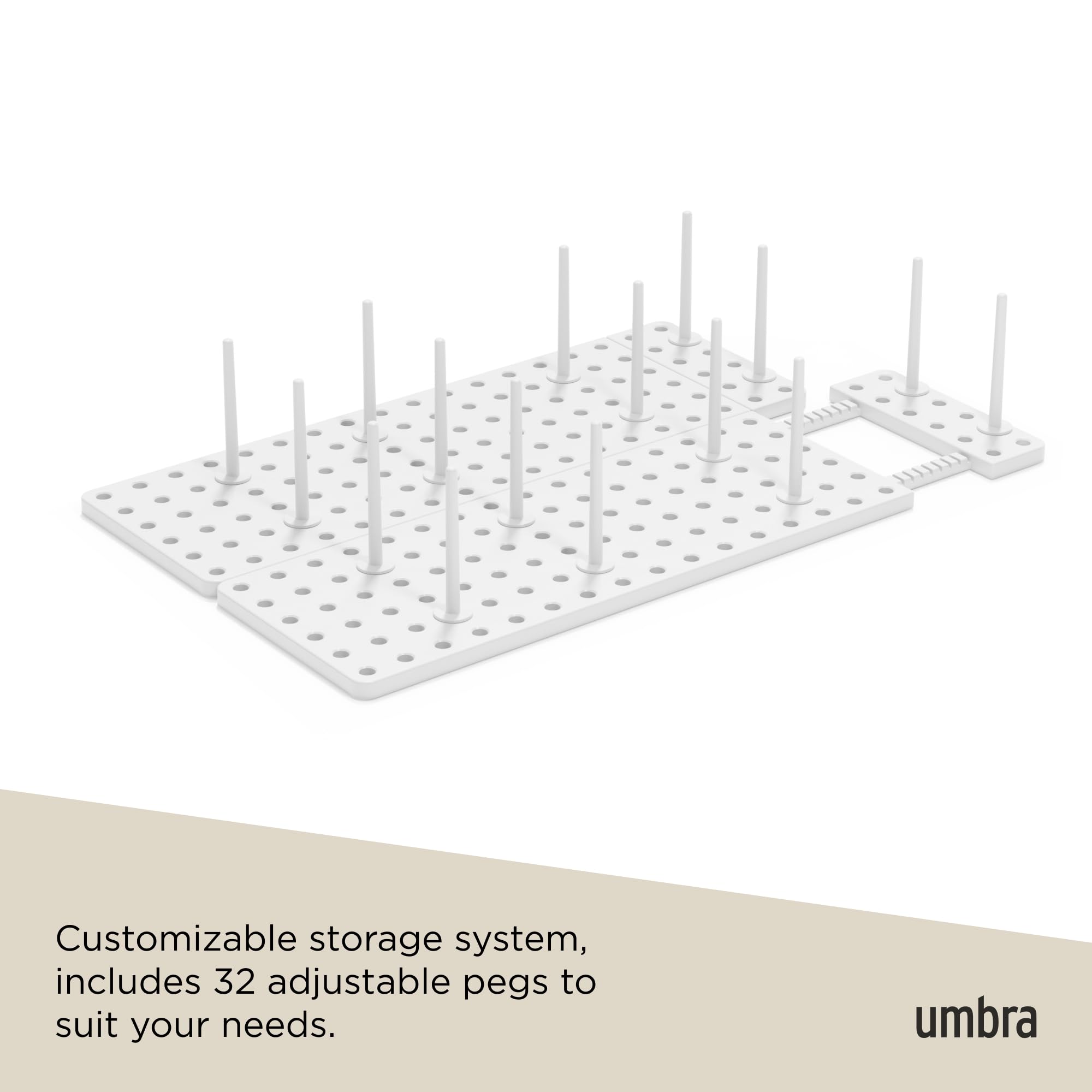 Umbra Peggy on a countertop holding bowls and lids to streamline routines