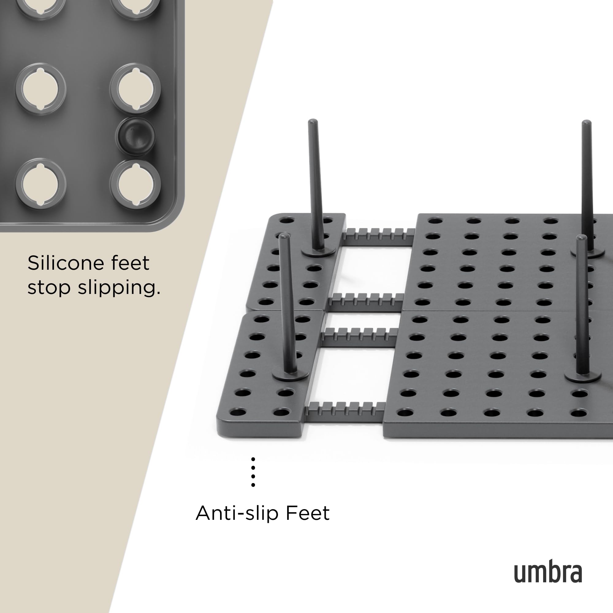 Umbra Peggy non-slip feet detail keeping the organizer stable during use