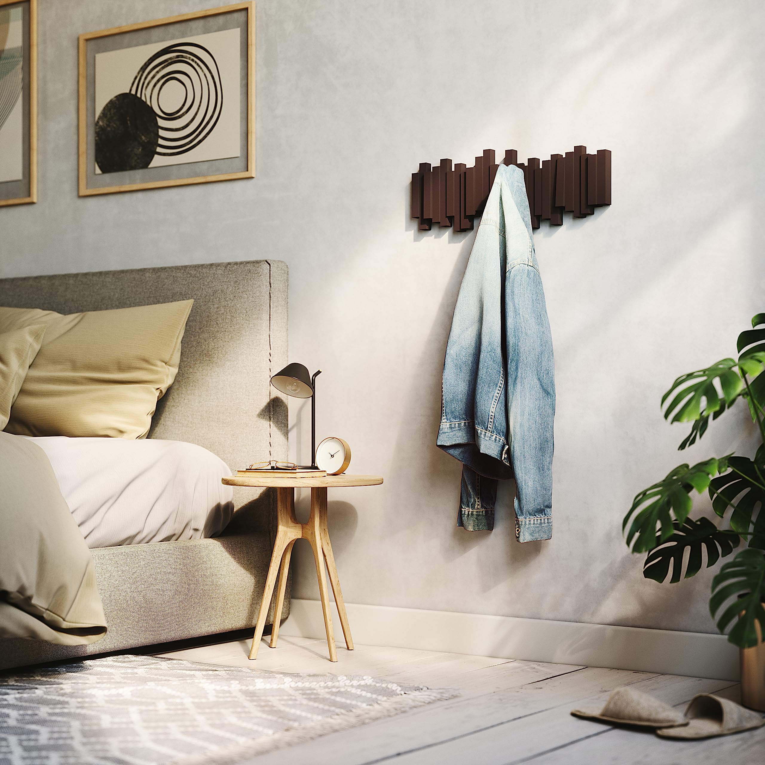 Umbra Sticks in espresso in a living space blending style and function