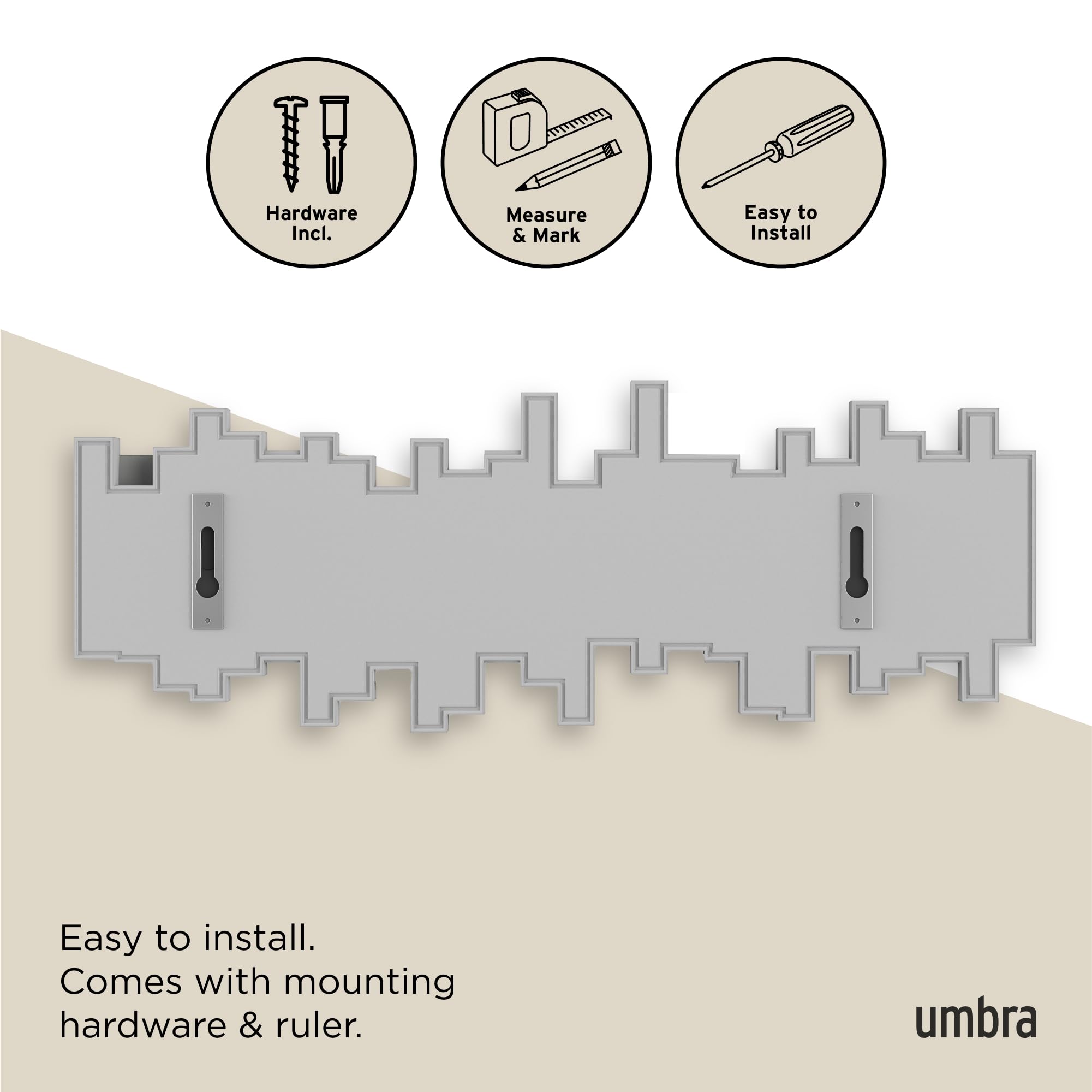 Umbra Sticks holding coats and purses illustrating practical hang space and everyday convenience