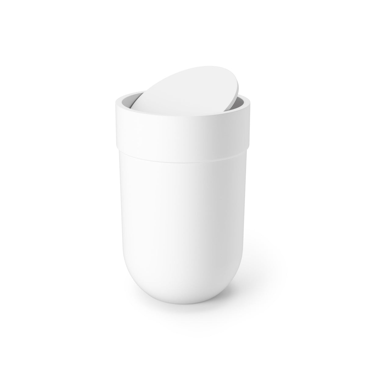 Umbra Touch front view showing clean lines and white finish benefit tidy look