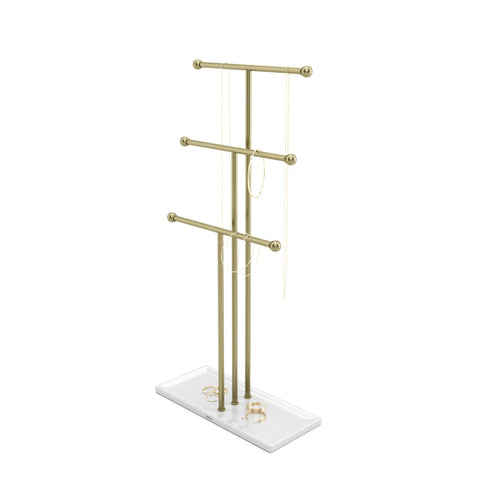 Umbra Trigem front view showing tiered necklace display and neat organization