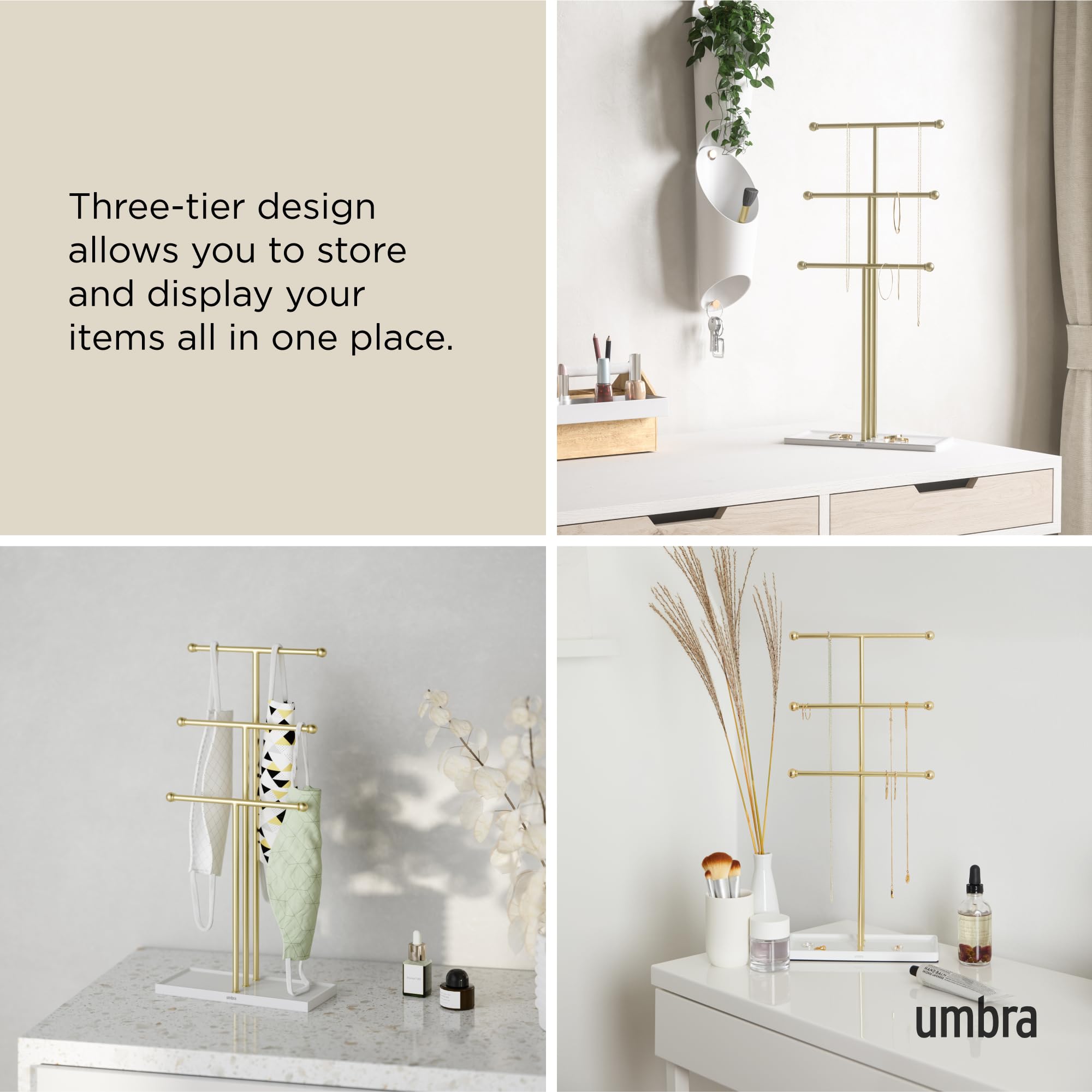 Umbra Trigem styled on bedroom dresser complementing modern decor and tidiness