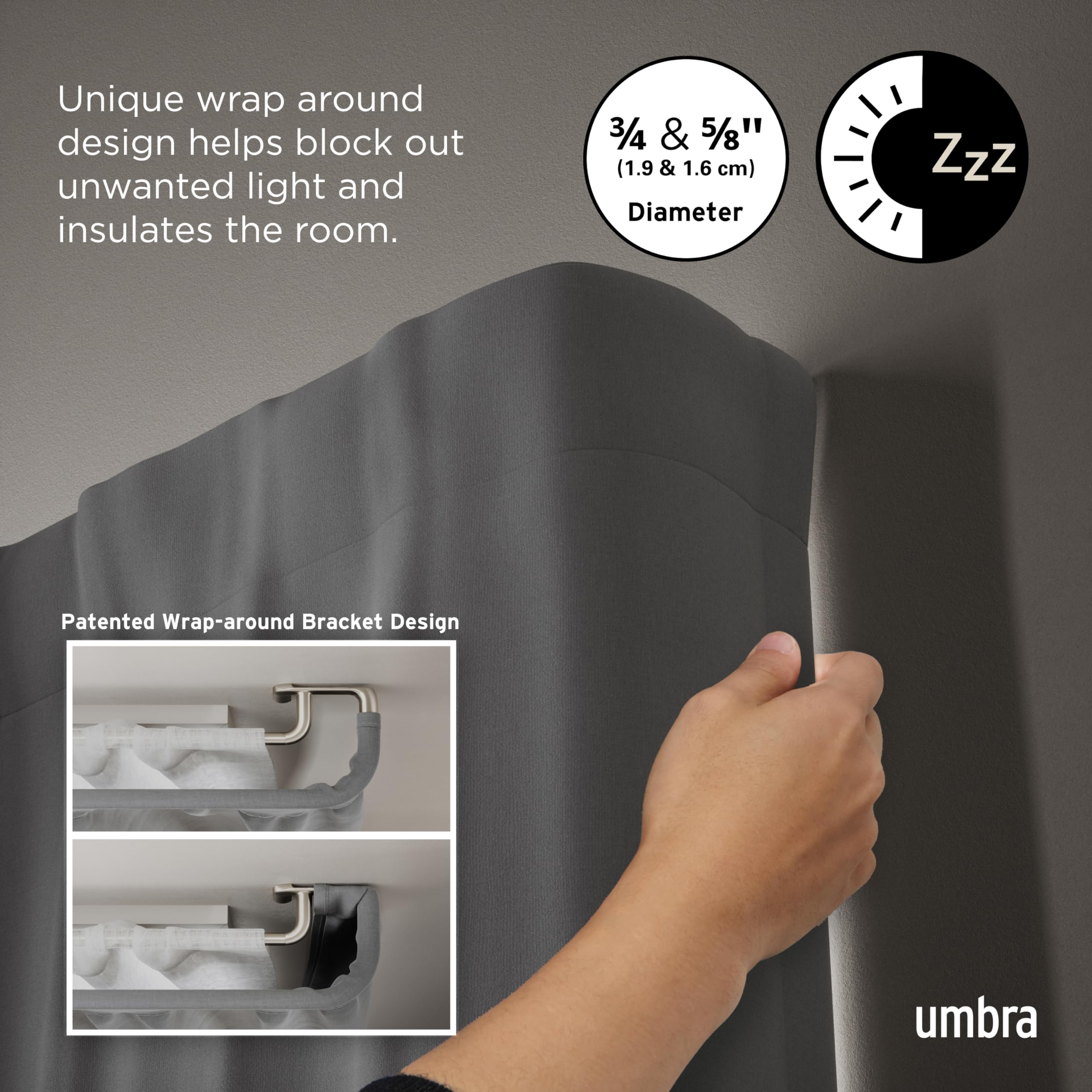 Umbra Twilight center support and screws laid out to show included hardware and strength