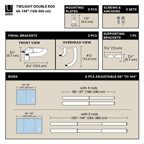 Umbra Twilight metal rod texture and finish for durable support