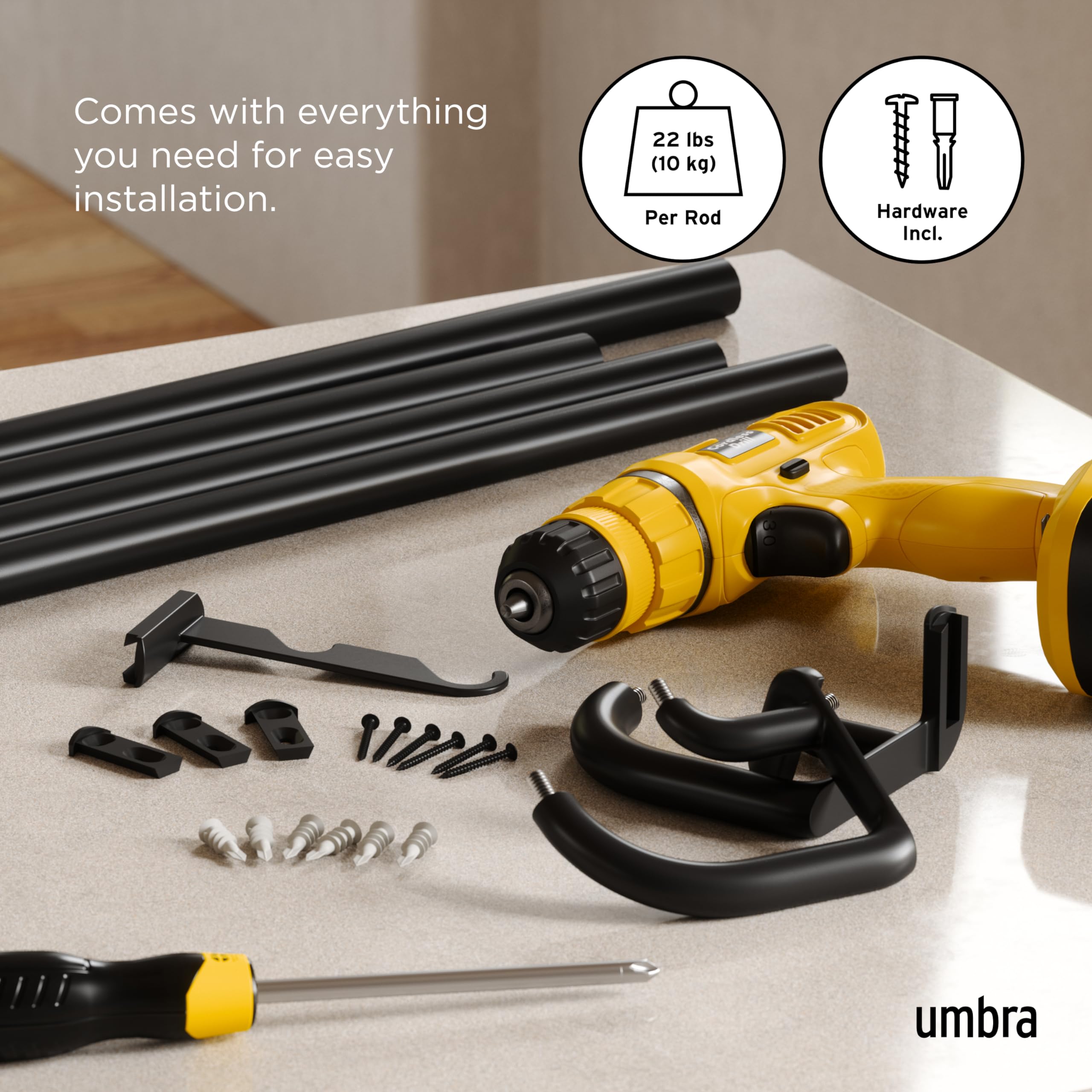 Umbra Twilight mounted center support bracket for secure weight handling