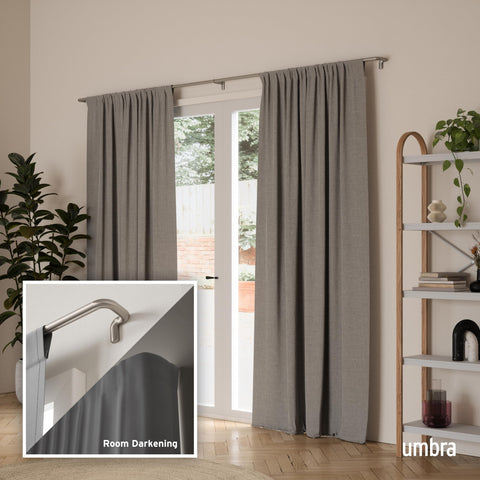 Umbra Twilight wrap-around detail highlighting curtain flush fit and improved light blocking