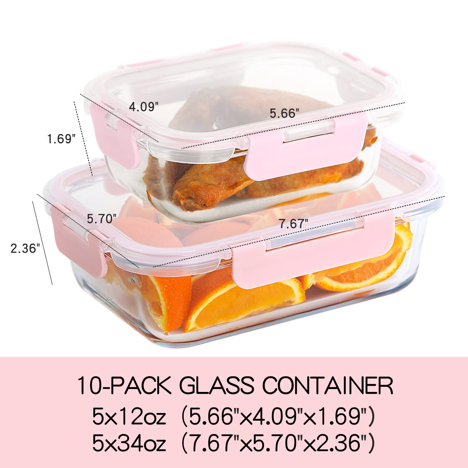 UMEIED close-up of 34oz glass container illustrating durability and oven-safe feature