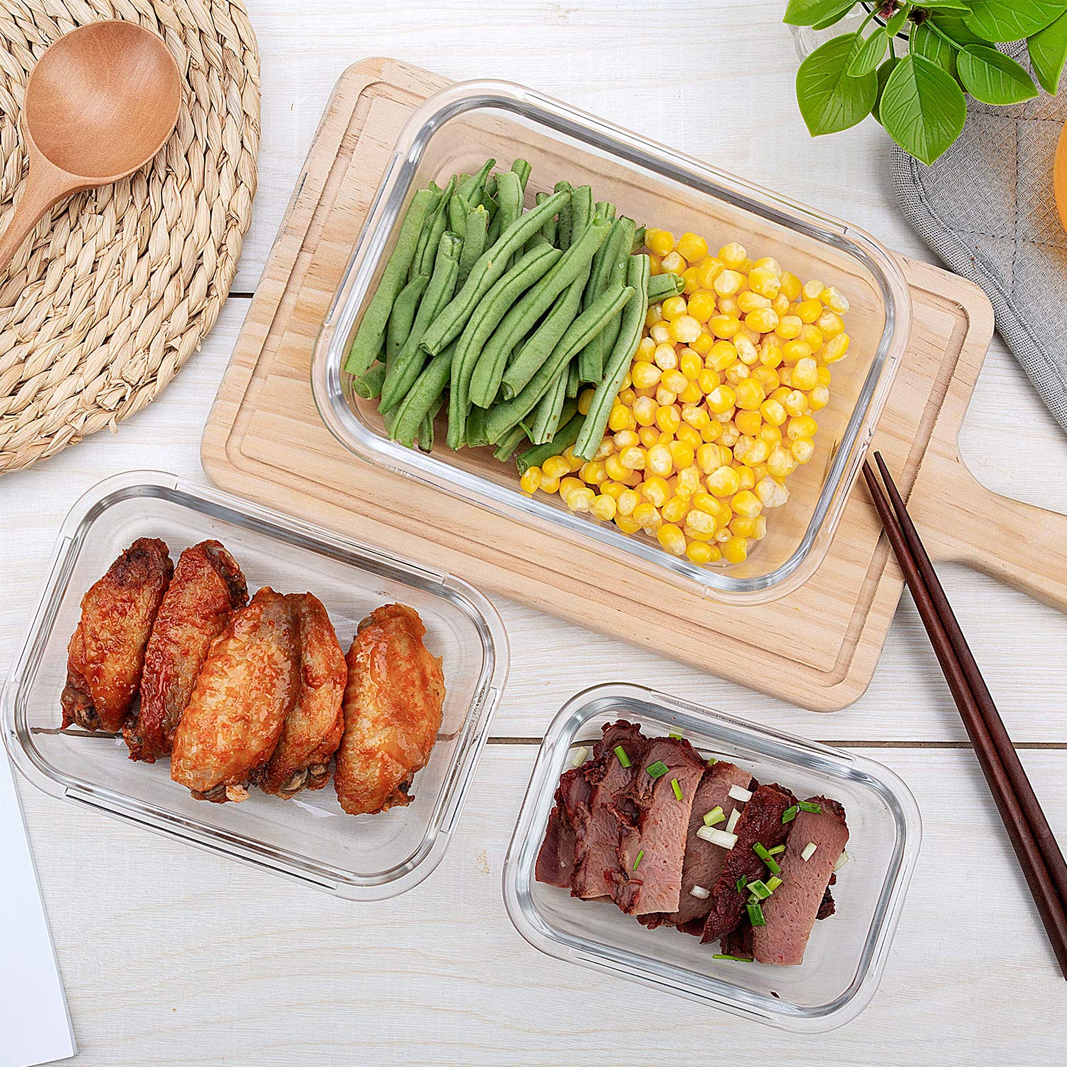 UMEIED stacked containers in cabinet saving kitchen space