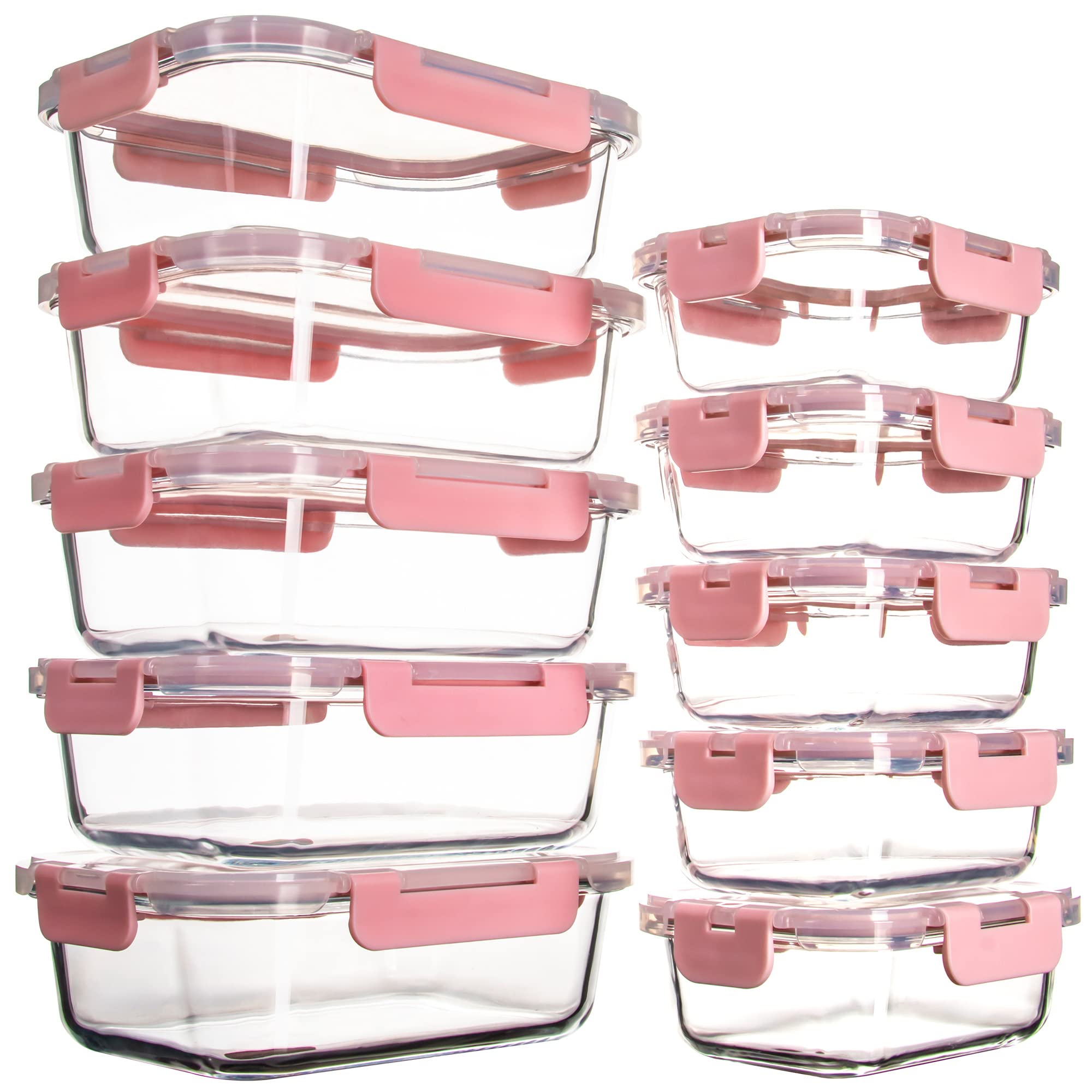 UMEIED front view of 10-pack set showing containers and lids for organized storage
