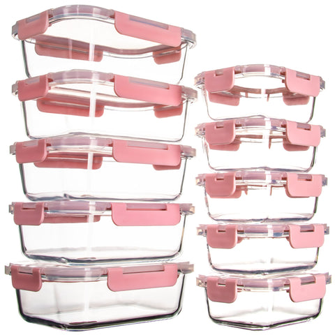 UMEIED front view of 10-pack set showing containers and lids for organized storage