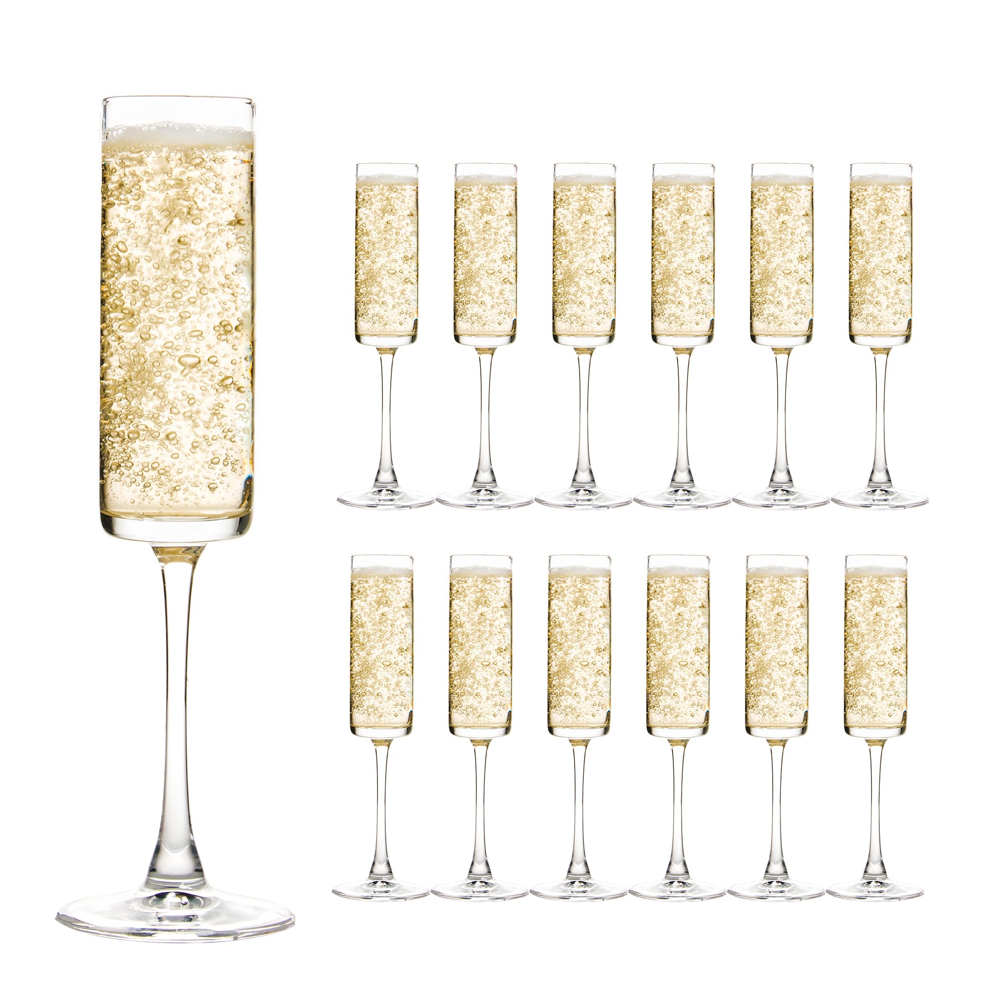 UMEIED front view of 12-pack flute set showing neat packaging and elegant look