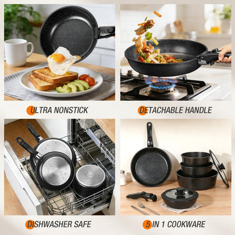 UMETRE pan on induction stovetop showing fast even heating benefit