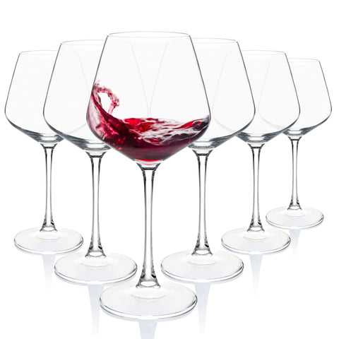 UMI UMIZILI front view of six clear wine glasses showing elegant presentation and gifting benefit