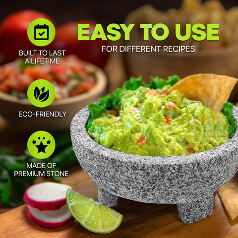 UMIEN molcajete beside spoon showing scale for portion planning