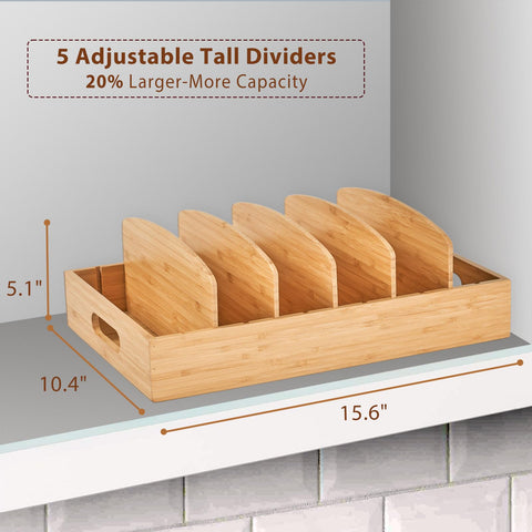 Umilife closeup of tall adjustable dividers for versatile lid sizes