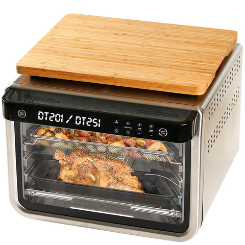 Umilife front view on Ninja oven showing secure fit and extra storage