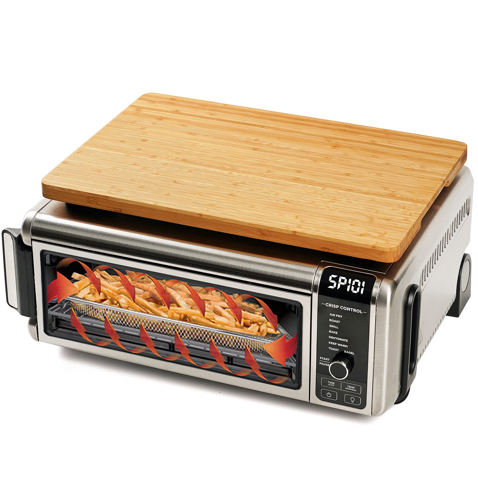 Umilife front view on oven showing secure fit and extra workspace