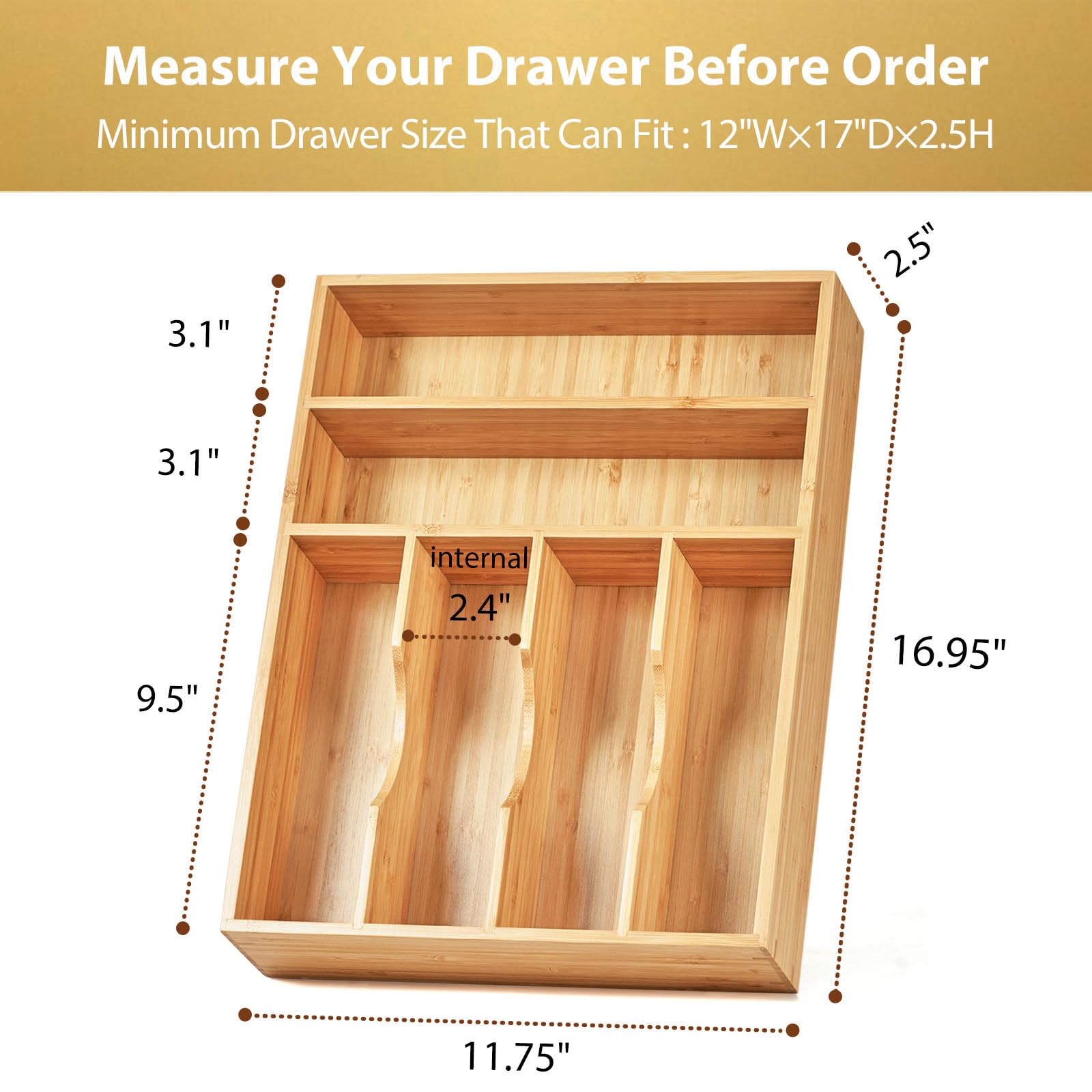 Umilife organized drawer with knives and spatulas, keeps utensils separated and accessible