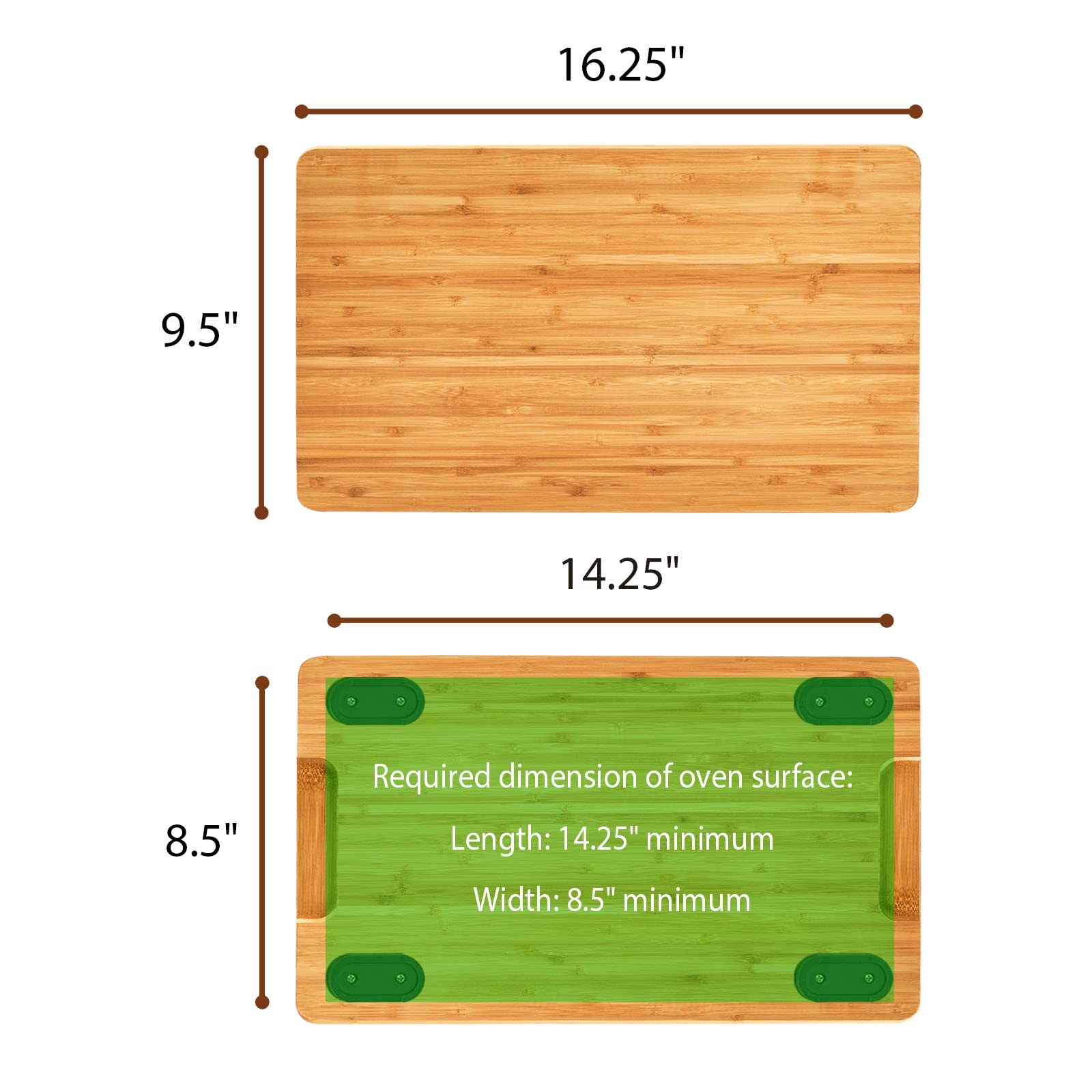 Umilife board next to ruler illustrating footprint for fit verification