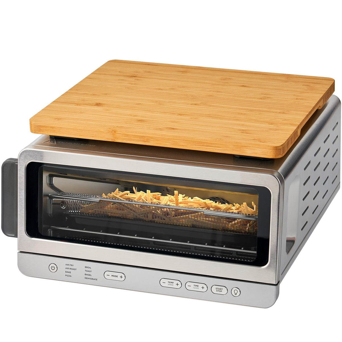 Umilife cutting board front view showing footprint and handles with stability benefit