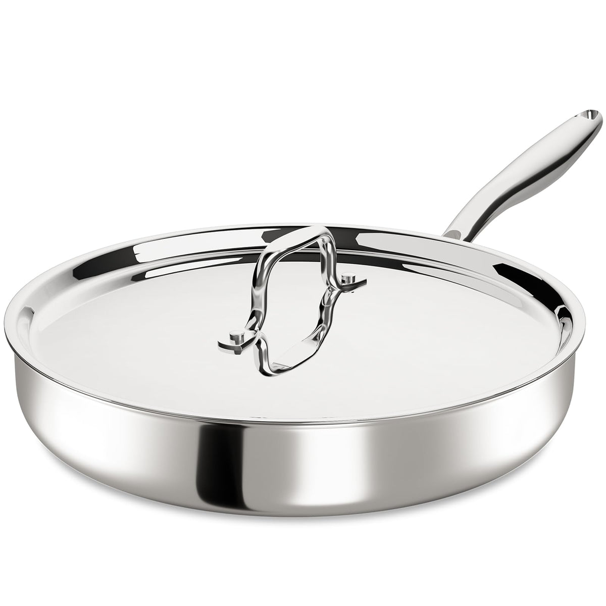 Umite Chef front view of 12-inch pan showing full profile and lid benefit even heating