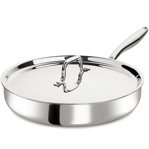 Umite Chef front view of 12-inch pan showing full profile and lid benefit even heating
