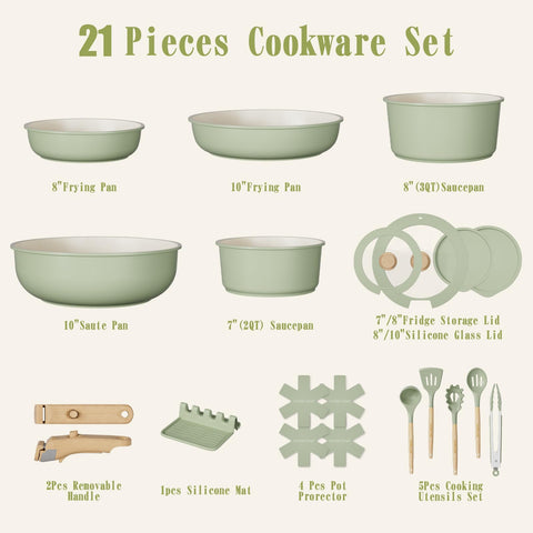 Umite Chef ceramic nonstick surface close-up showing smooth texture and easy-release benefit