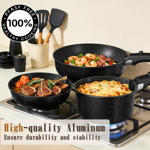 Umite Chef close-up of ceramic nonstick surface highlighting smooth finish for easy food release