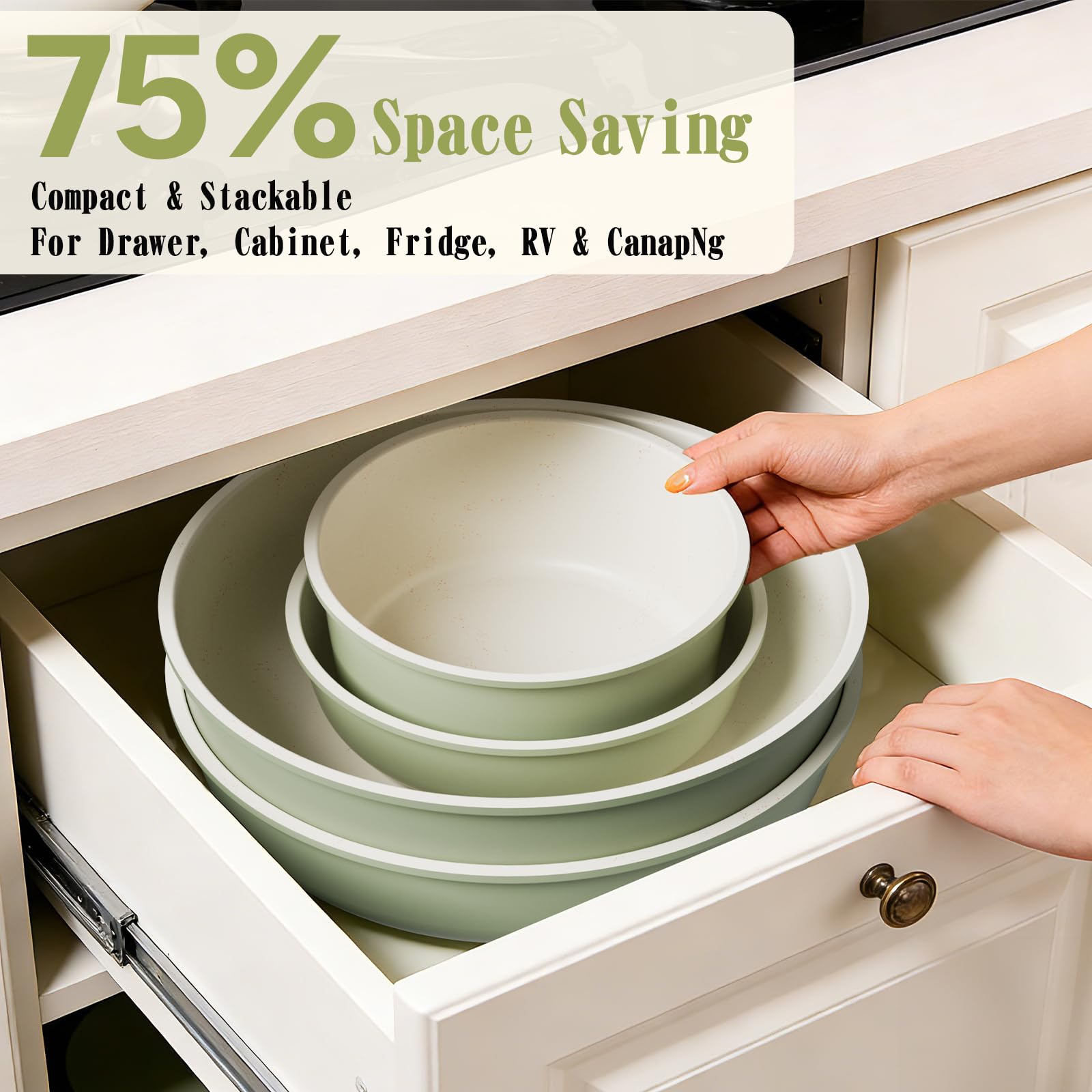 Umite Chef detachable handle detail demonstrating secure dual-lock for stable cooking