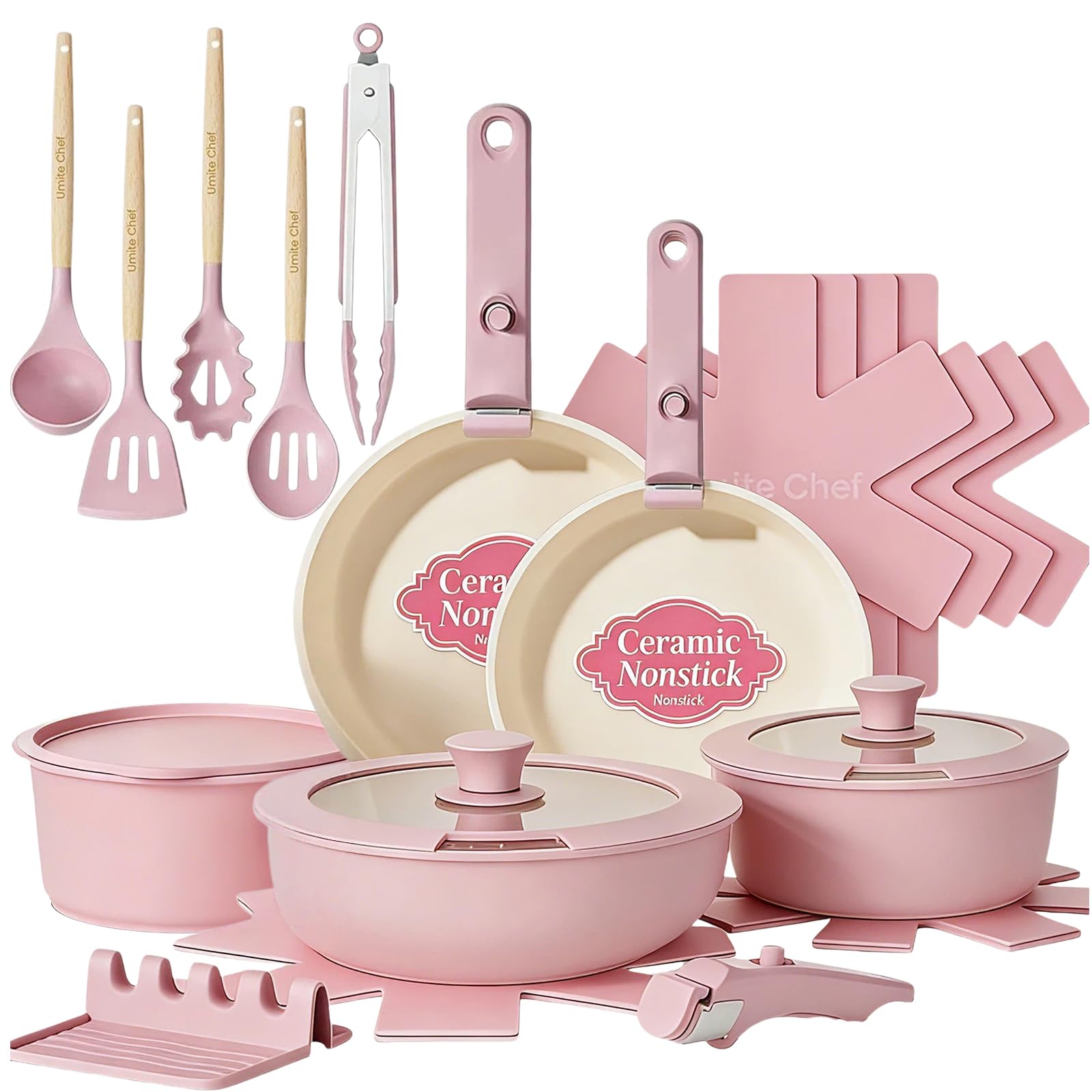 Umite Chef front packaging in pink showing full 21-piece set and benefits