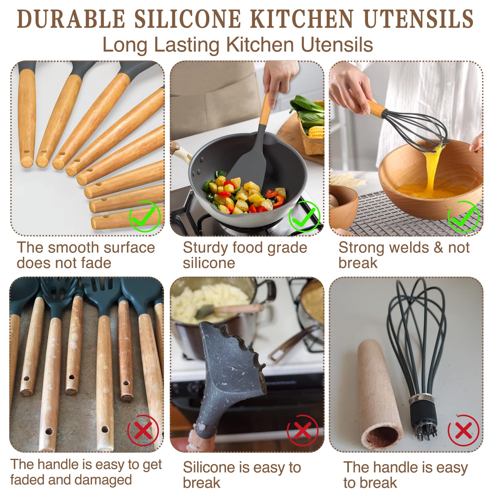 Umite Chef utensils neatly arranged in holder on countertop, saving space and tidy
