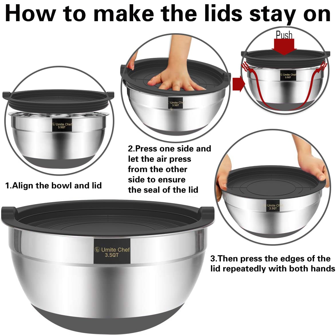 Umite Chef in use whisking batter showing stability and deep capacity
