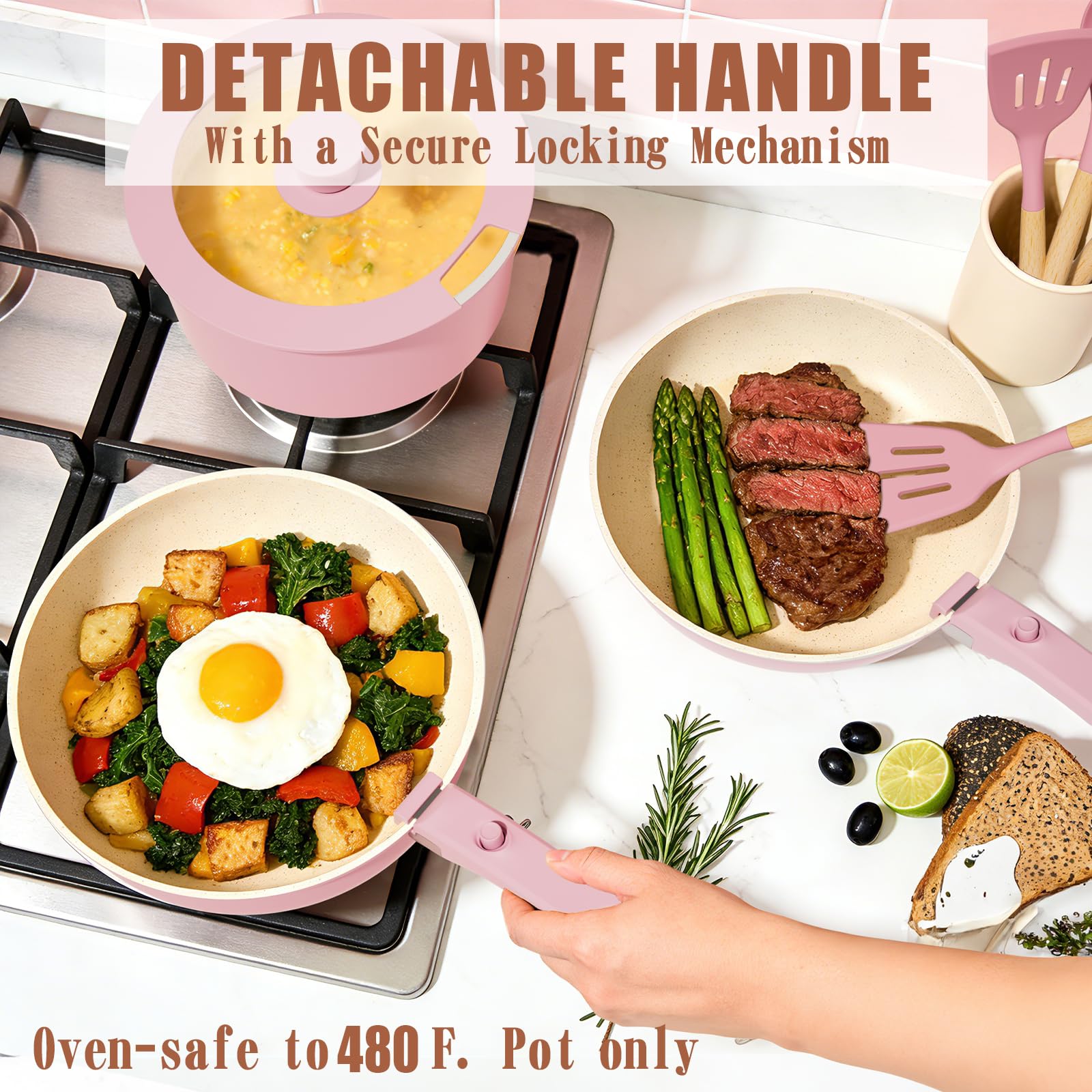 Umite Chef cookware in an RV galley illustrating travel-friendly compact cooking