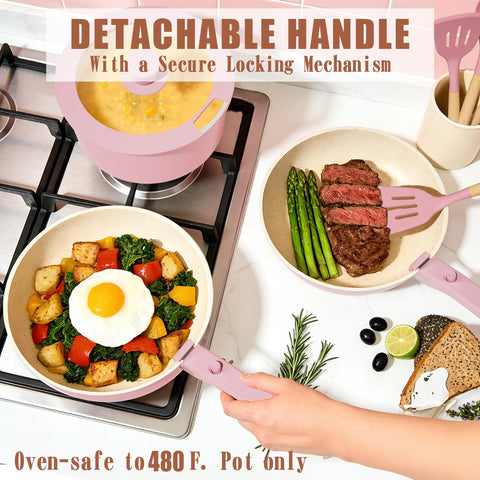 Umite Chef cookware in an RV galley illustrating travel-friendly compact cooking