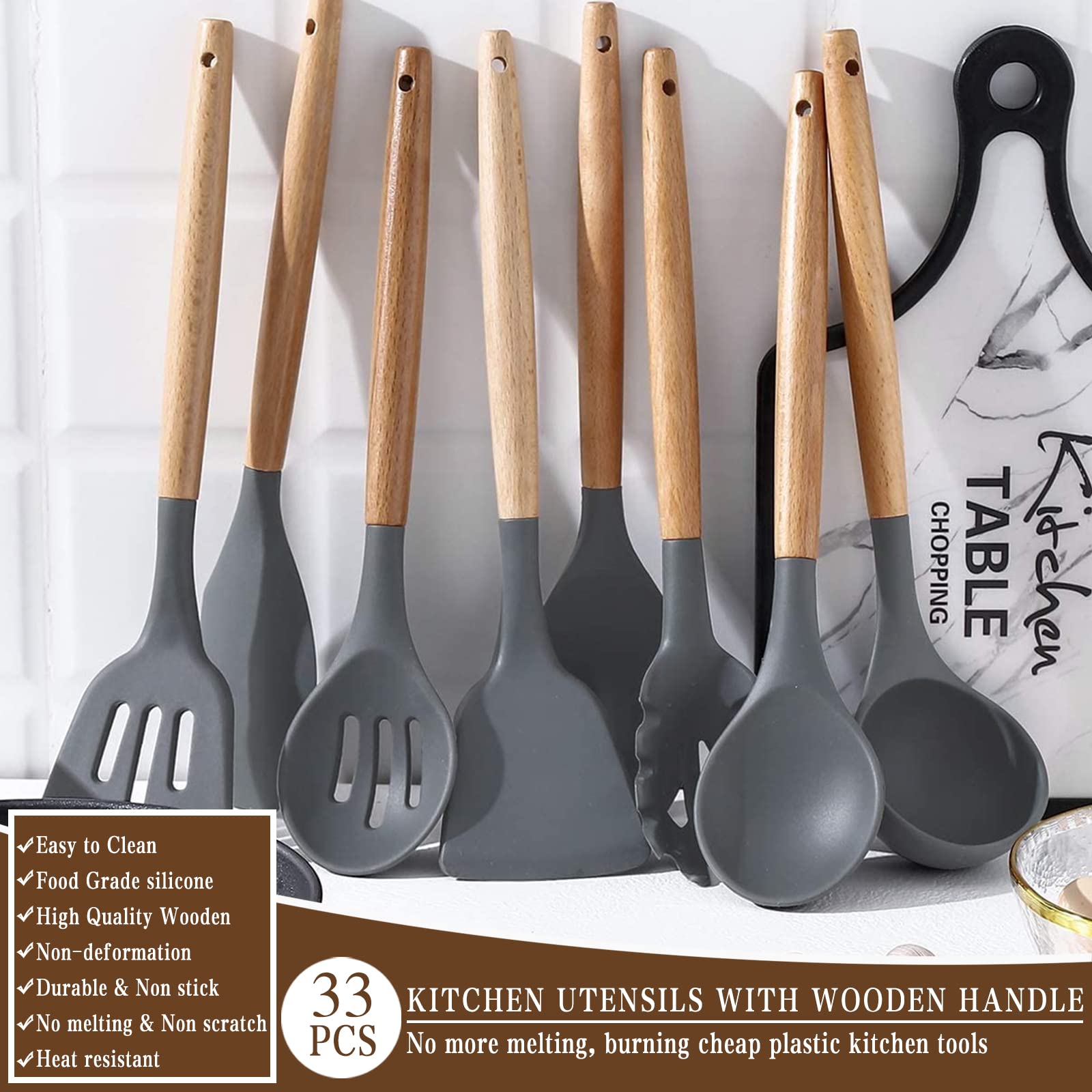 Umite Chef measuring cups and spoons laid out neatly for precise recipe portioning