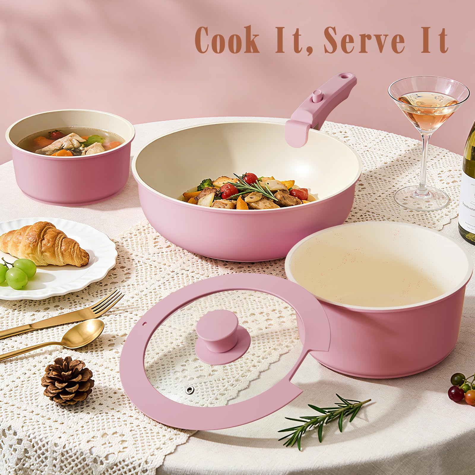 Umite Chef skillet inside oven without handle showing oven-safe cookware use