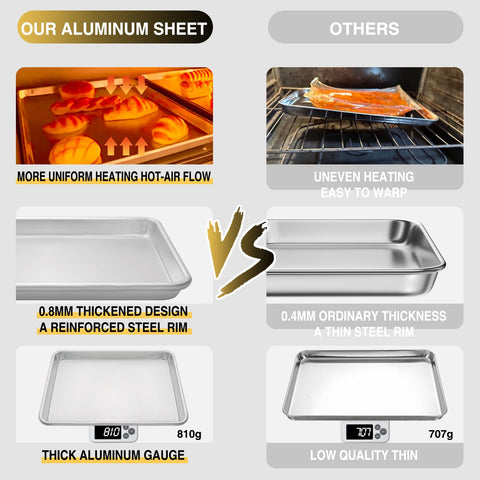 Umite Chef pans roasting vegetables in oven showing even browning benefit