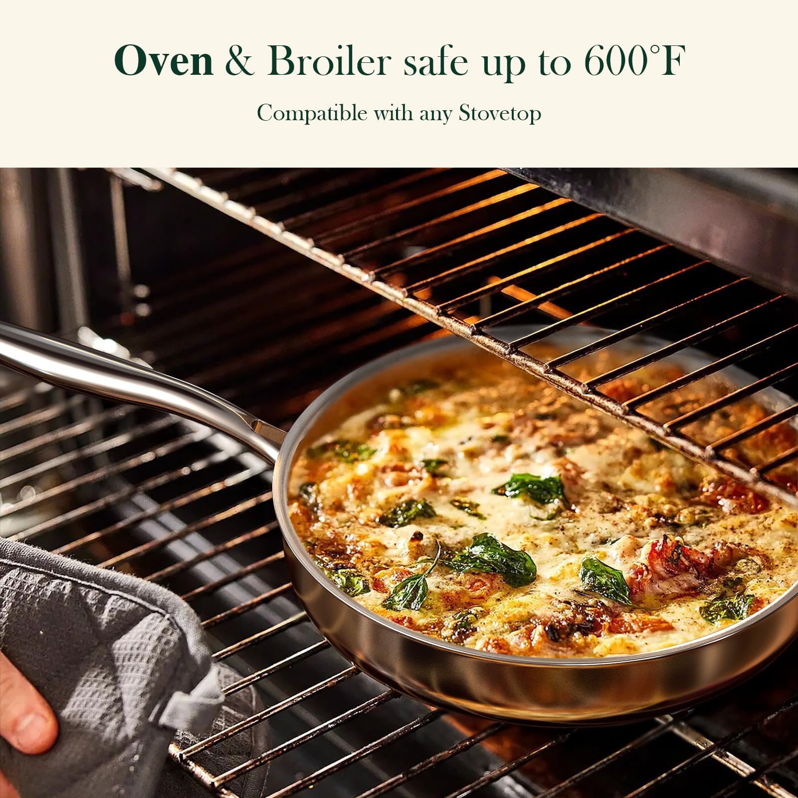 Umite Chef riveted handle detail showing cool-grip and secure control benefit